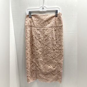 Express dusty pink lace pencil skirt